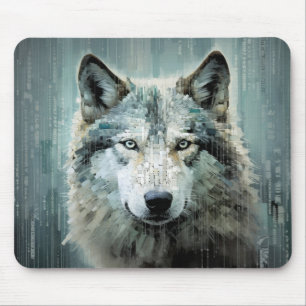 Wolf Animal Art Decor Paint Mosaic Mouse Mat