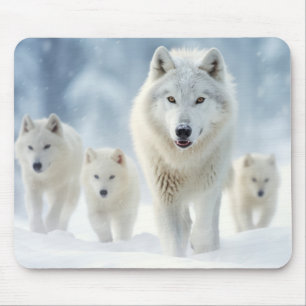 Wolf Animal Family Wandering Nature Out Mouse Mat