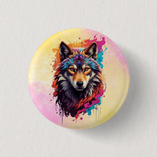 Wolf Animal Logo Design-87694 3 Cm Round Badge