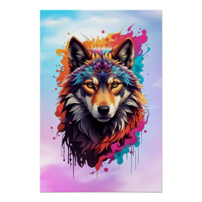 Wolf Animal Logo Design-87694 Poster (Front)