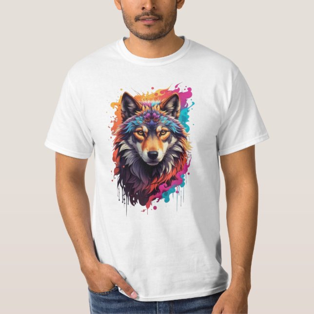 Wolf Animal Logo Design-87694 T-Shirt (Front)