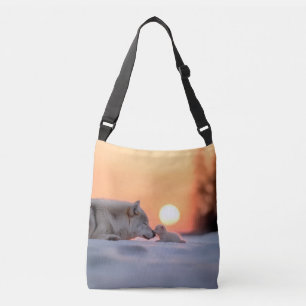 Wolf Animal Loving Portrait Crossbody Bag