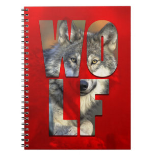 Wolf Animal Photograph with Typography Notebook