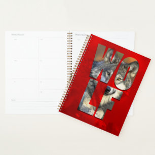 Wolf Animal Photograph with Typography Planner