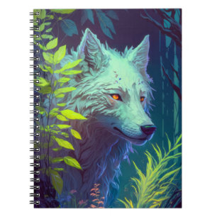 Wolf Animal Portrait Painting Wildlife Outdoors Notebook