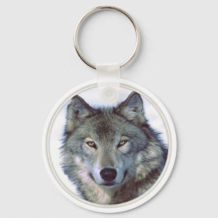 Wolf animal totem key ring