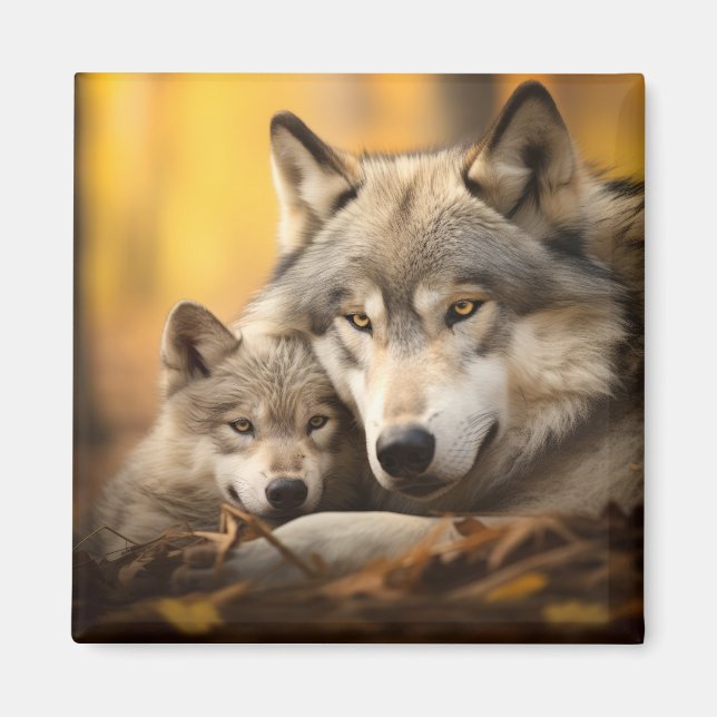 Wolf Animal Wild Beauty Freedom Wilderness Love Magnet (Front)