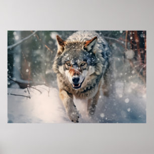 Wolf Animal Wildlife Wilderness Colourful Wall Art