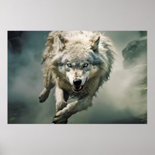 Wolf Animal Wildlife Wilderness Colourful Wall Art