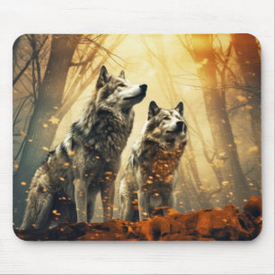 Wolf Animal Wildlife Wilderness Colourful Wall Art Mouse Mat