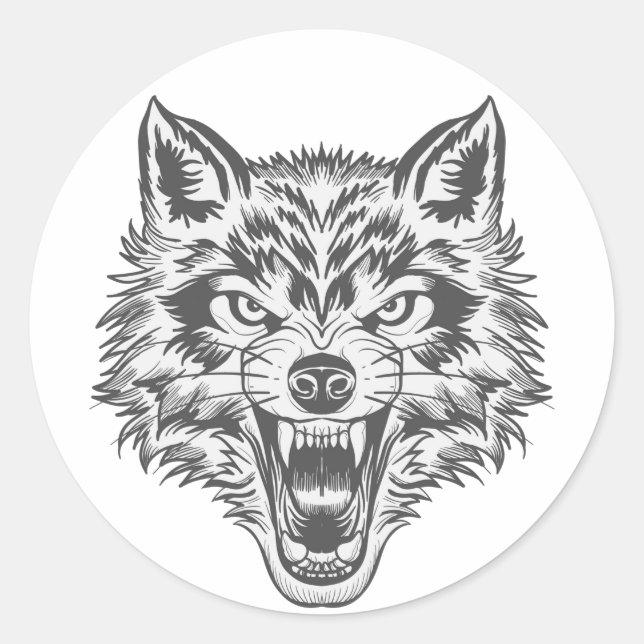 Wolf Animals Best Gift Classic Round Sticker (Front)