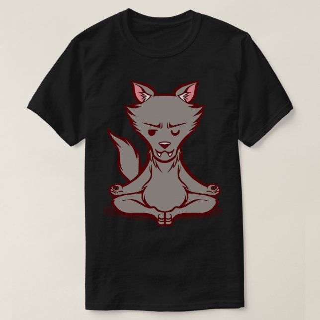 Wolf Animals Meditation Zen Buddhism T-Shirt (Design Front)