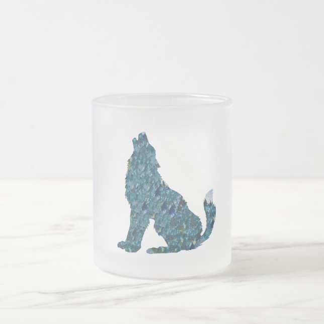 Wolf Art  Glass Mug (Center)