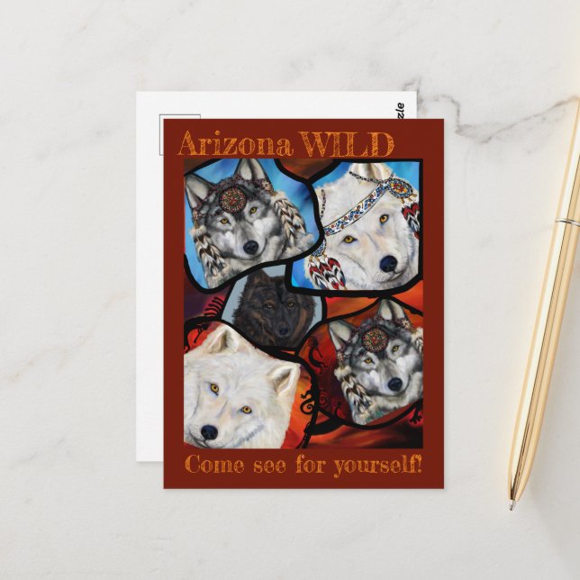 WOLF ART POSTCARD (Front/Back In Situ)