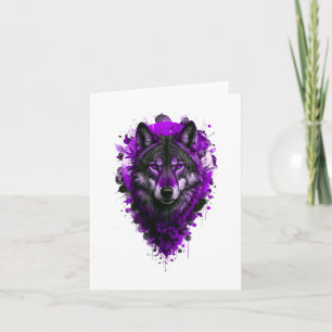 Wolf Art - Purple Sticker Card