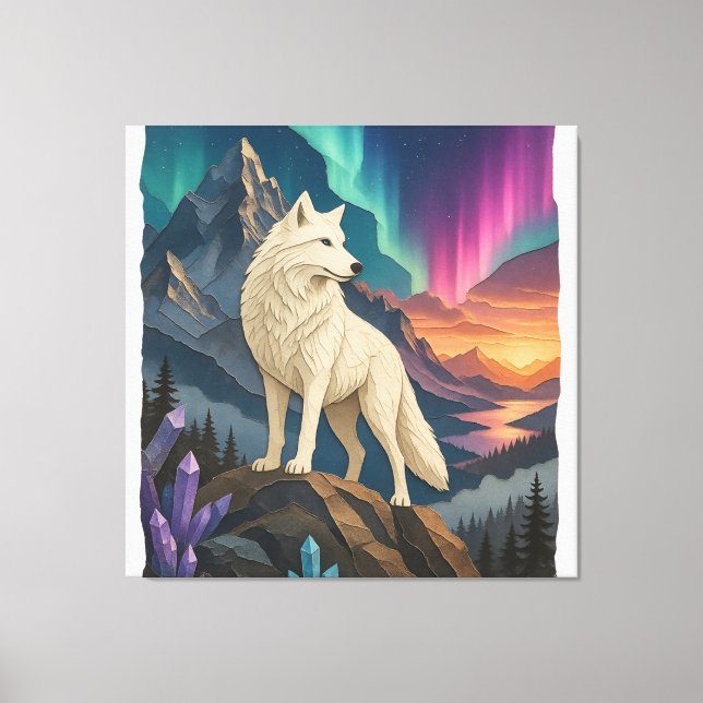 Wolf Art Stretched Canvas Wall Art (Front)