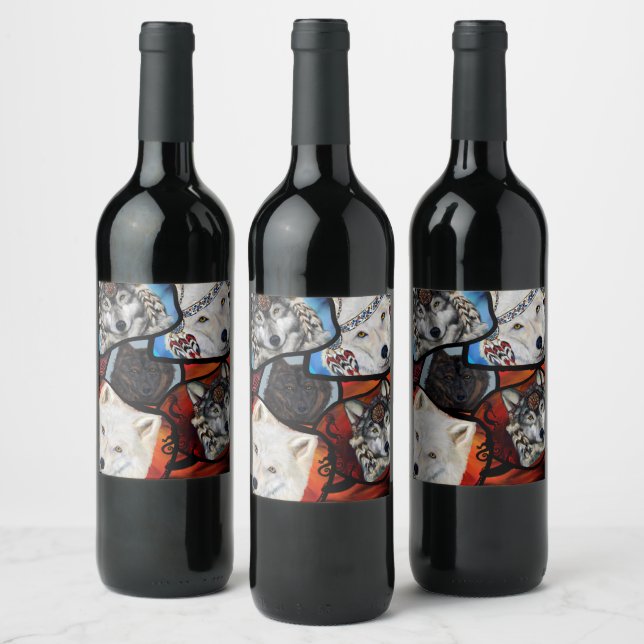 WOLF ART WINE LABEL (Bottles)