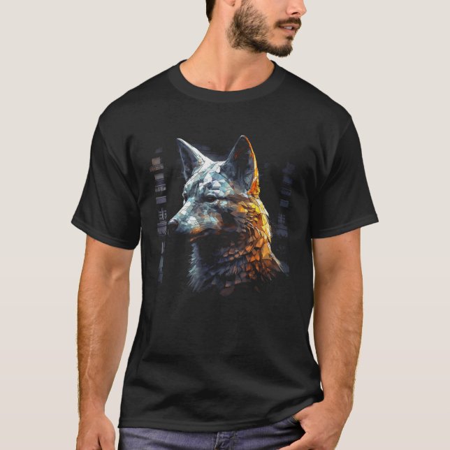 Wolf Artwork Animal Art Wolf T Shirt (Front)