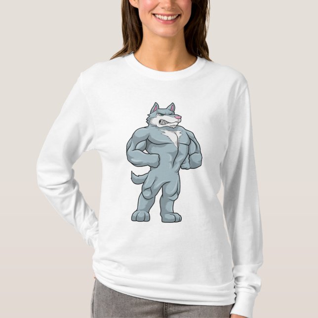 Wolf as Bodybuilder extreme T-Shirt (Front)