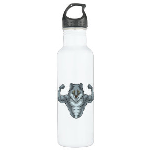 Wolf as Bodybuilder with big Muscles 710 Ml Water Bottle