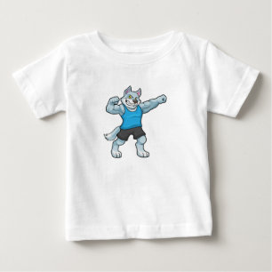 Wolf as Bodybuilder with big Upper arms Baby T-Shirt