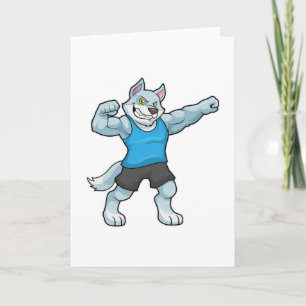 Wolf as Bodybuilder with big Upper arms Card
