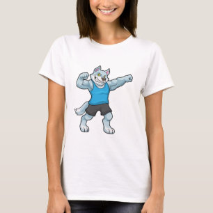 Wolf as Bodybuilder with big Upper arms T-Shirt