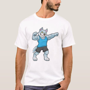 Wolf as Bodybuilder with big Upper arms T-Shirt