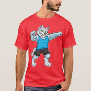 Wolf as Bodybuilder with big Upper arms T-Shirt