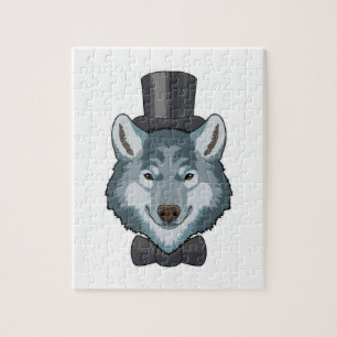 Wolf as Groom with Bow Jigsaw Puzzle