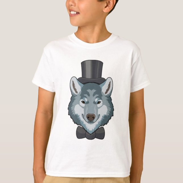 Wolf as Groom with Bow T-Shirt (Front)