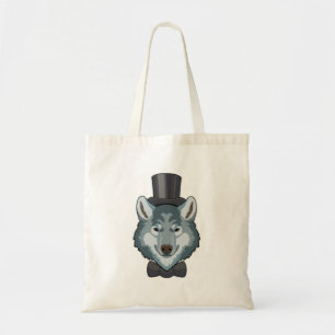 Wolf as Groom with Bow Tote Bag