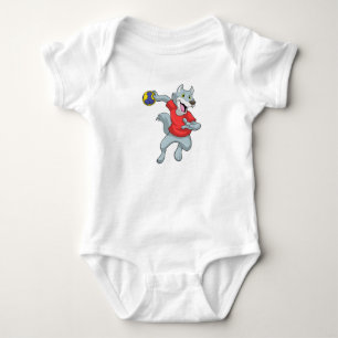 Wolf as Handball player with Handball Baby Bodysuit
