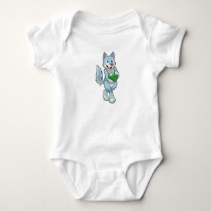 Wolf at Bowling with Bowling ball Baby Bodysuit
