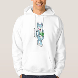 Wolf at Bowling with Bowling ball Hoodie