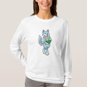 Wolf at Bowling with Bowling ball T-Shirt
