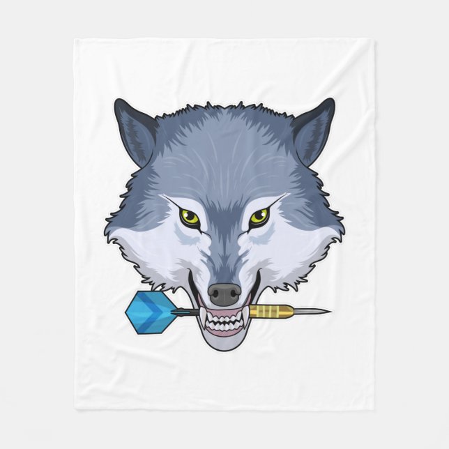 Wolf at Darts with Dart Fleece Blanket (Front)