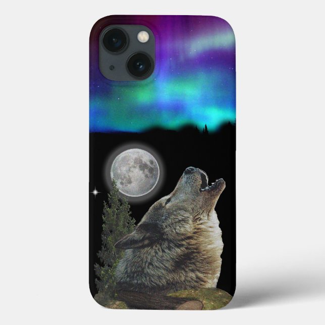 Wolf at night art Case-Mate iPhone case (Back)