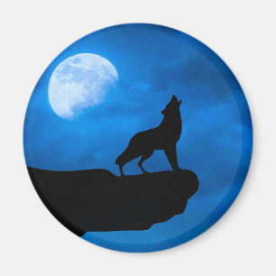 Wolf at Night Magnet