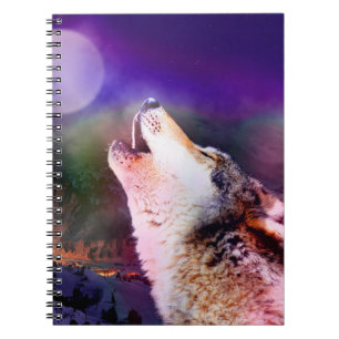 Wolf at night notebook