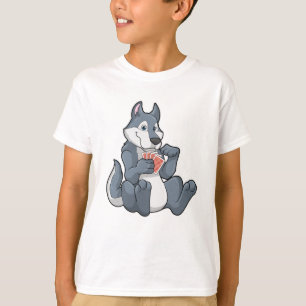 Wolf at Poker with Poker cards T-Shirt
