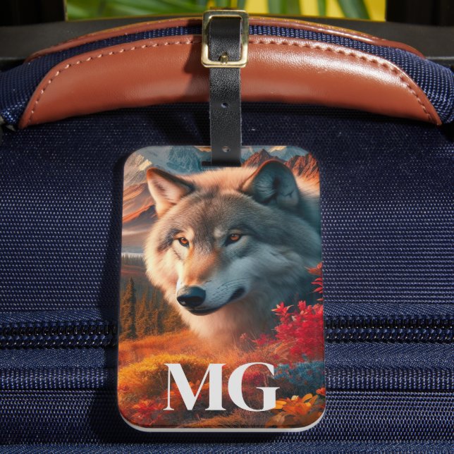 Wolf at Sunset Identification  Luggage Tag (Front Insitu 2)
