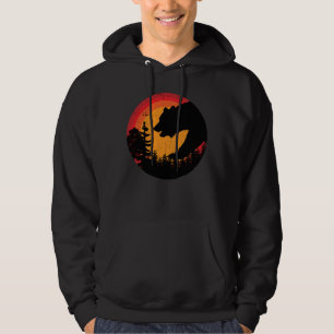 Wolf at Vintage Sunset Retro T-Shirt Hoodie