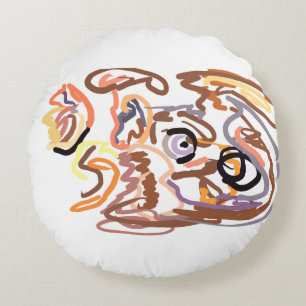 Wolf Autumn free Round Cushion