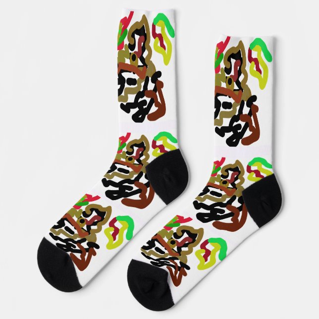 Wolf autumn love socks (Left)
