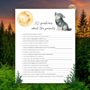 Wolf baby shower - 20 questions about parent