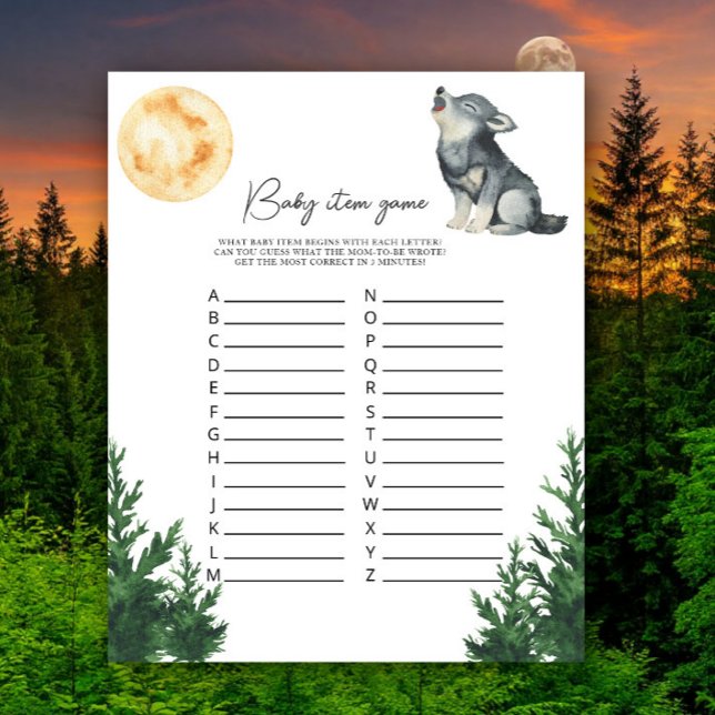 Wolf baby shower Baby Item Game (Creator Uploaded)