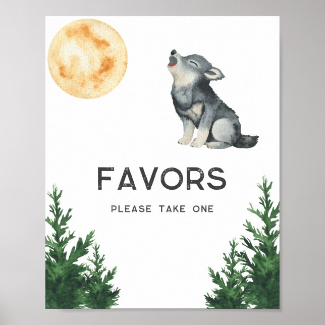 Wolf Baby Shower - Favors Poster (Front)
