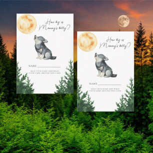 Wolf Baby shower How big is mummy's belly Enclosure Card