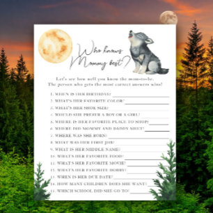 Wolf baby shower - Who knows mummy best
